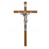 20cm Crucifix wood cross with oxidised metal corpus