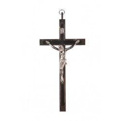 15cm Crucifix  with black inlaid oxidised metal cross and corpus