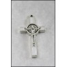 Pack of Three. 3cm Metal White St. Benedict Cross Crucifix.