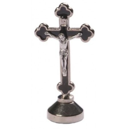 6 cm Ornate Black Standing Crucifix