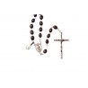 Black Wood  Rosary Bead. With Extra Strong Wire Metal Crucifix 