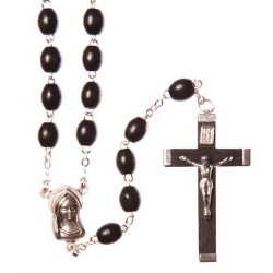Black Wood Rosary Bead. 