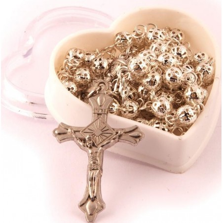 Beautifully Ornate Filigree Rosary Beads. Supplied in Gift Presentation Case.