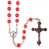 Red Glass Bead Rosary