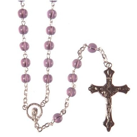Amethyst Glass Bead Rosary