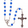 Blue Glass Bead Rosary