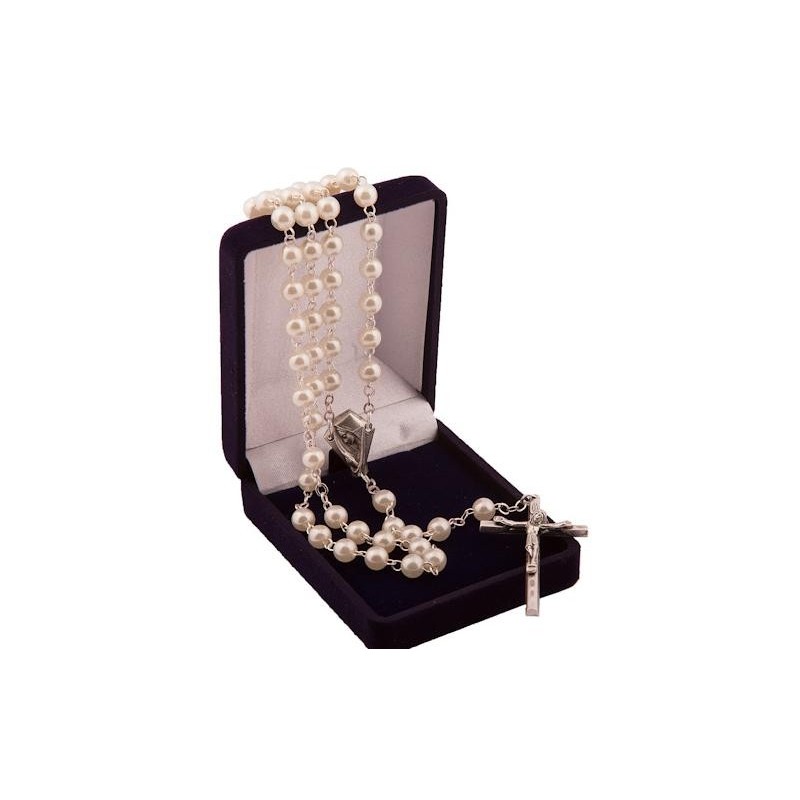 Cream Pearl Bead Rosary . Pefect First Holy Communon Rosary.