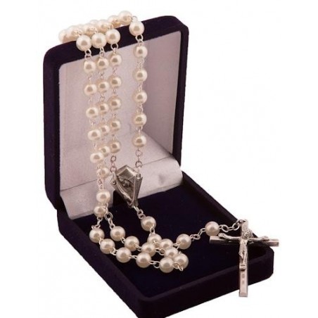 Cream Pearl Bead Rosary . Pefect First Holy Communon Rosary.