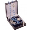Basilicas of Rome Rosary Beads. Blue Crystal Beads. Supplied in Gift Presentation Case.
