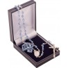 Blue Crystal Rosary Beads. Supplied in Gift Presentation Case.