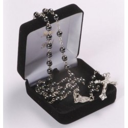 Genuine Haematite Rosary Beads. Supplied in Gift Presentation Case.