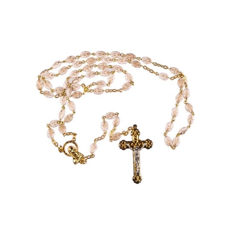  Goldplated Rosary with Crucifix Imprint on each Bead