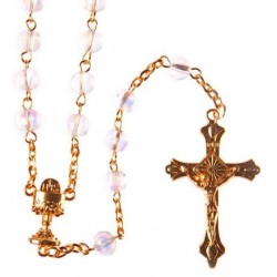  Glass First Holy Communion Rosary Beads.