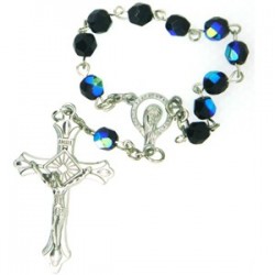 Black Cystal One Decade Rosary Bead.