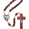 Brown Wood Rope Our Lady Immaculate Rosary Bead