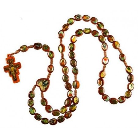 Brown Rope Wood Saints Rosary Bead