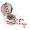 Genuine Haematite Rosary Beads in St Benedict Presentation Box. 
