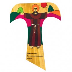 25 cm St Francis Peace Prayer Tau Cross